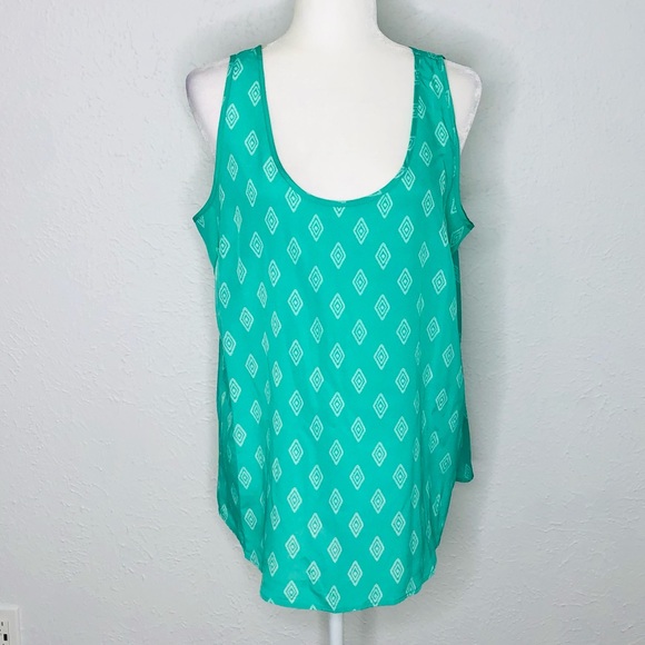 Tops - Mint Green Patterned Tank Top
